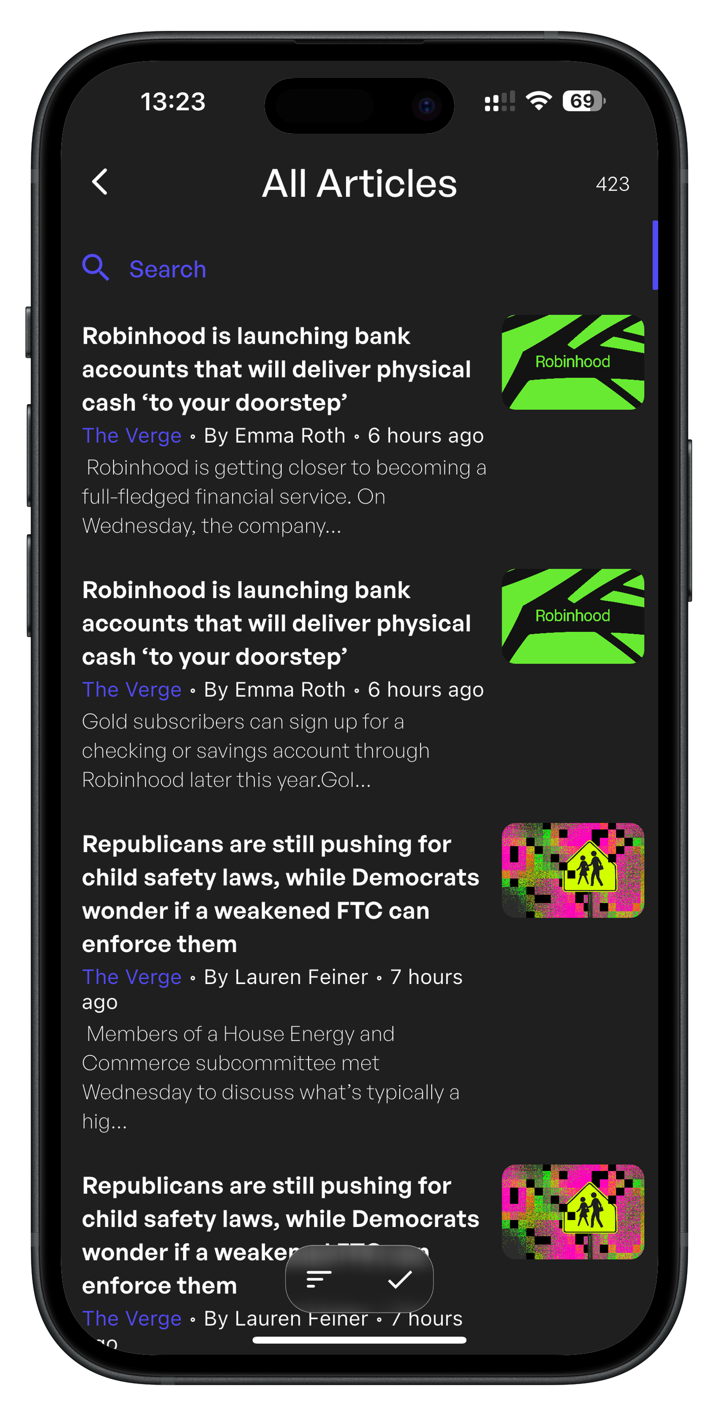 Customizable RSS Reader with FreshRSS Integration